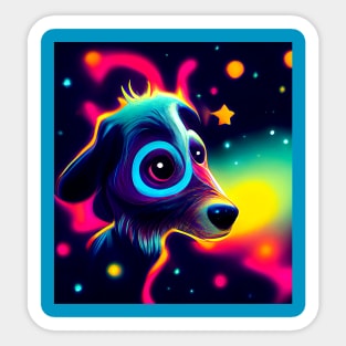 Galaxy Cosmic Dog Sticker